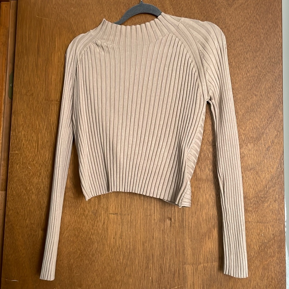 Open Back Mock Neck Shirt